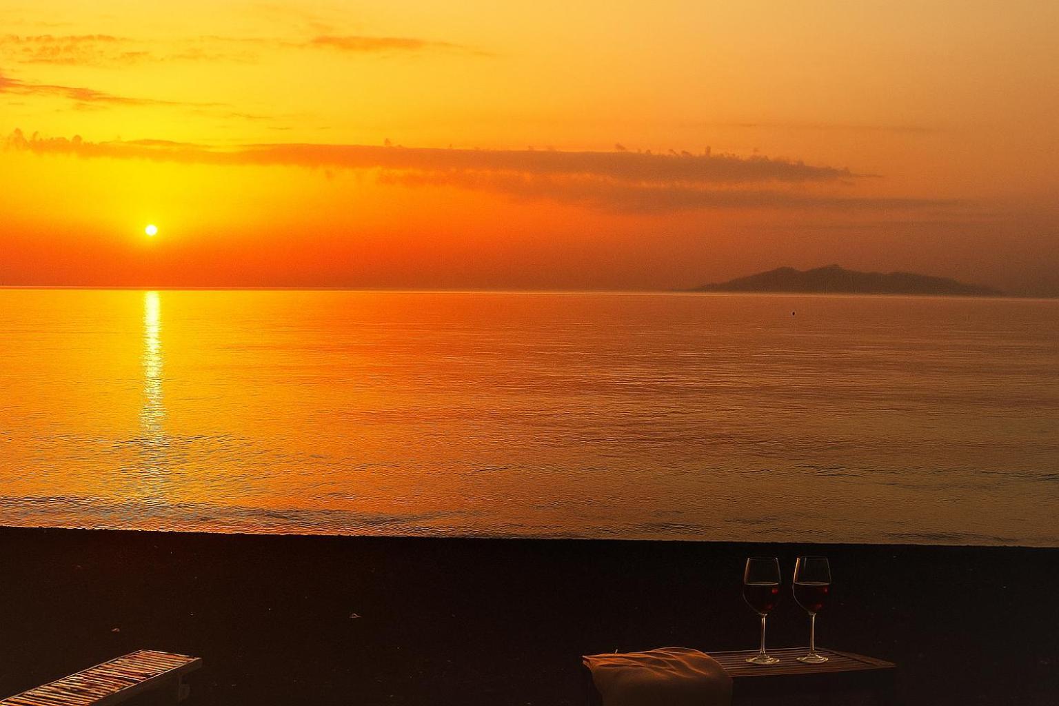 Golden Sunrise In Santorini